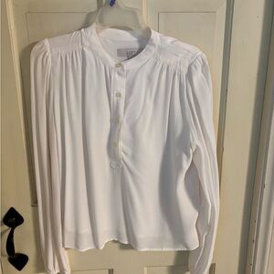 LOFT White Button-Up Blouse